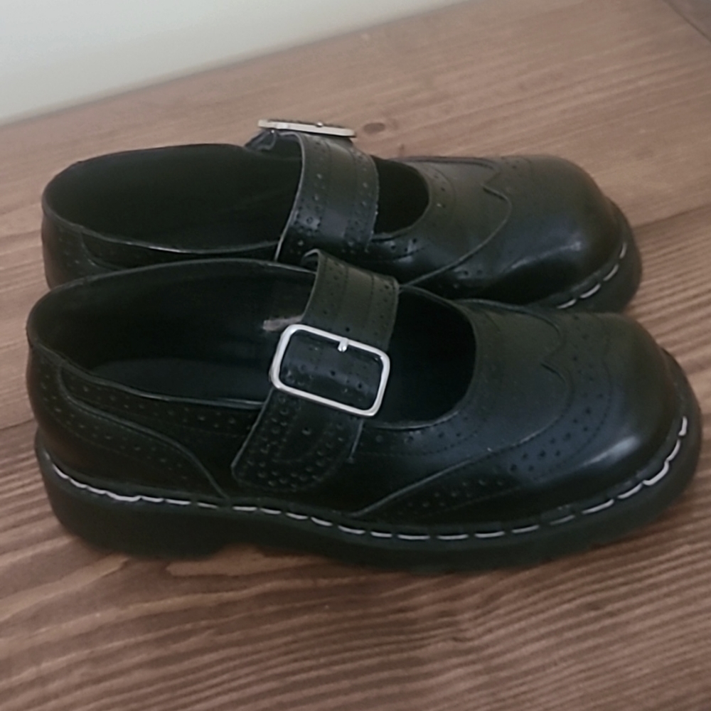 T.U.K Black Platform Mary Jane shoes